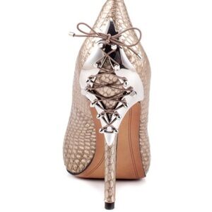 Sam Edelman "Evan" Heel - Zinc Snake, Size 5